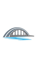 Fototapeta premium Minimalist Bridge Icon Design Featuring Modern Architecture and Abstract Composition