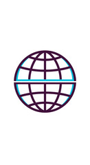 Fototapeta premium Minimalist Globe Icon Depicting Global Connection and International Collaboration in Vibrant Color