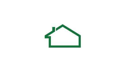 Obraz premium Minimalist Green Home Symbol: A Modern and Eco-Friendly Real Estate Representation
