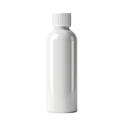 Fototapeta premium Minimalist white plastic bottle, ideal for storing liquid cosmetics or toiletries