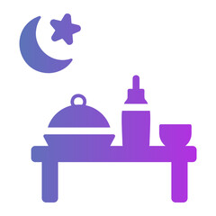 Fototapeta premium eid feast table Line Gradient Icon