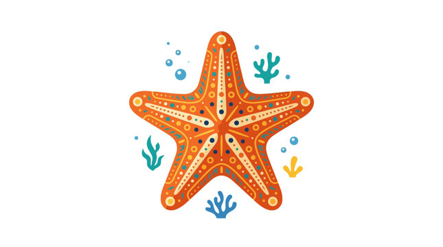 Vibrant Orange Starfish with Intricate Patterns Underwater.