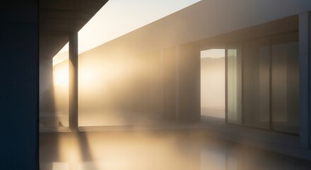 Obraz premium Sunlit Interior Space - A Study in Light and Shadow.