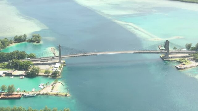 Aerial View of the Koror Babeldaob Bridge in Palau