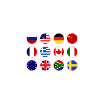 vector illustration of a world flags