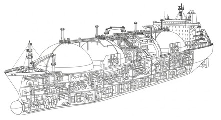Fototapeta premium Detail LNG ship