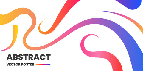 Fototapeta premium Abstract background with colorful flowing liquid shapes, dynamic gradient waves for modern design