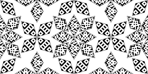 Fototapeta premium Seamless Transparent Geometric Monochrome Architectural and Art Deco Style Patterns