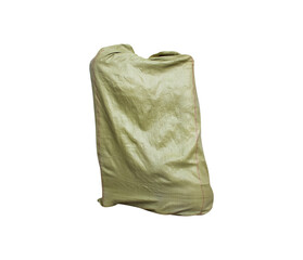 Fototapeta premium Green sack mailer parcel bag isolated on white background , clipping path