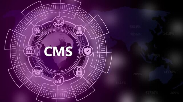 CMS Platform Interface with Global Content Management and Digital Icons system