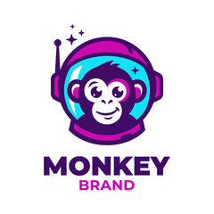 A vibrant and engaging logo of a space-themed monkey, radiating joy and creativity, ideal for brands targeting a youthful and adventurous audience. © Jinhong