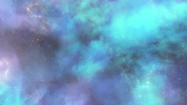星が中心に吸い込まれる青くて美しく輝く銀河のアニメーション動画