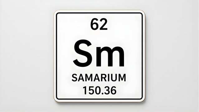 samarium element tile showing Sm symbol from periodic table