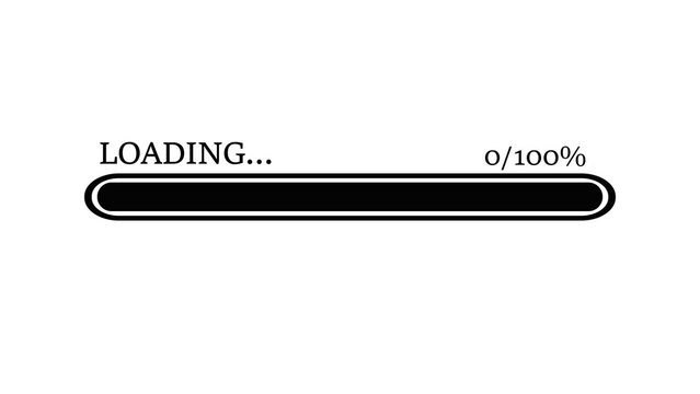  Loading bar with percenntage 0% to 100% on a transparent background,progress bar image icon.