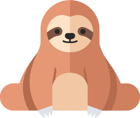 Fototapeta premium A cute sloth sits calmly in a relaxed pose indoors.