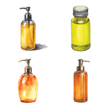 Watercolor - Shampoo&nbsp;watercolor painted isolation on transparent&nbsp;illustration format&nbsp;, in PNG file.