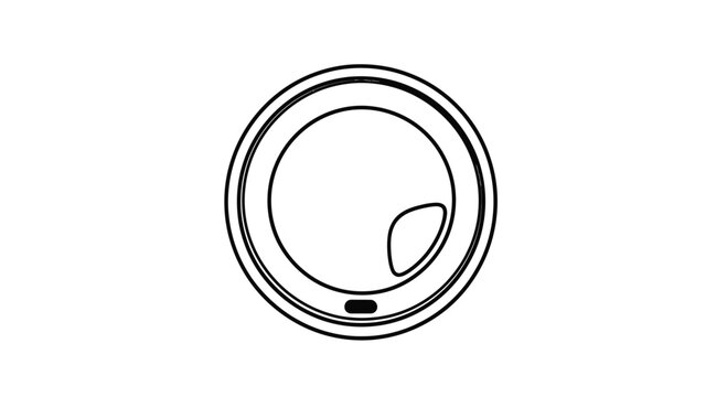 Top view of a disposable coffee cup lid with a sip opening, isolated on white background