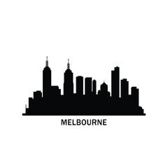 Obraz premium Melbourne Australia skyline silhouette, modern cityscape vector illustration, famous landmarks urban skyline travel tourism design