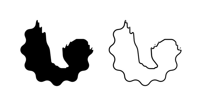 Abstract and fluid organic shapes inspired by mountain goat forms in solid black and outline versions. Versatile vector asset for minimalist UIUX backgrounds, modern posters, and aesthetic sticker