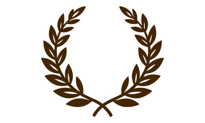 Obraz premium Brown Laurel Wreath Badge UI Icon