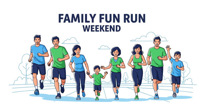 Active Family Fun Run Weekend Illustration