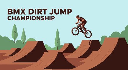 Naklejka premium BMX Dirt Jump Championship Celebration Event