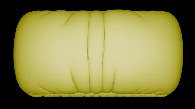 Yellow 3D inflatable rectangle shape icon on transparent background 