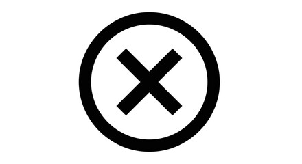 Obraz premium Black cross inside circle symbol isolated on white background