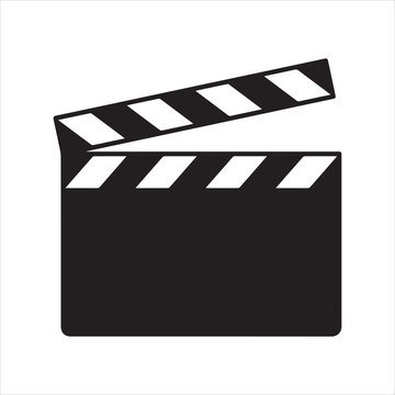 Movie clapperboard or film clapboard flat vector icon for video apps and websites