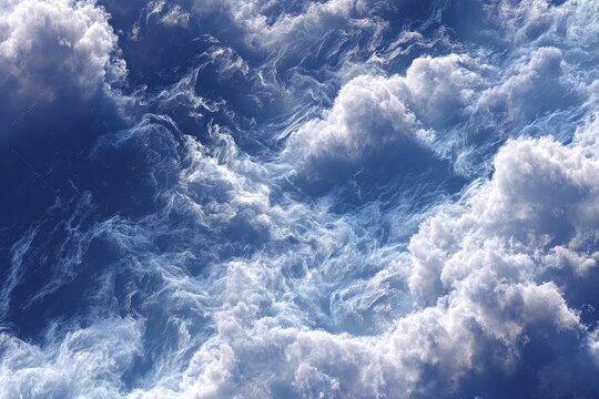Seamless photorealistic texture of fluffy cumulus clouds, high-resolution abstract cloud background, white and blue tones, high detail, 8k,
