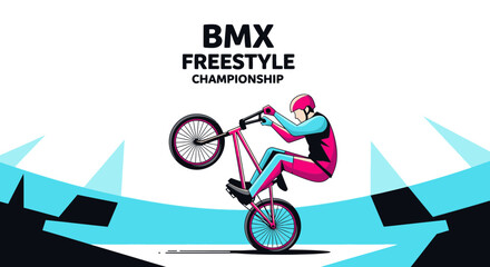 Fototapeta premium Bmx Freestyle Championship Graphic Design Sport Event Illustration