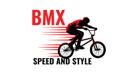 Naklejka premium BMX Speed And Style Dynamic Action Silhouette Graphic