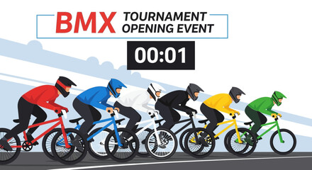 Naklejka premium Bmx Tournament Opening Event Countdown Race