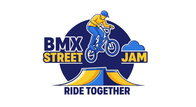 Bmx Street Jam Ride Together Sport Event Logo