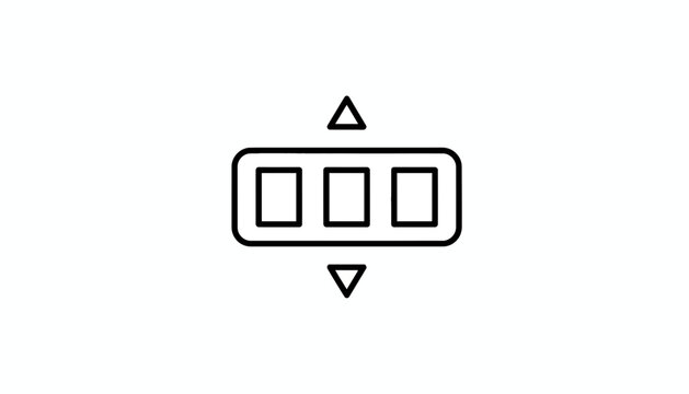 Vertical Alignment Icon: Three Rectangles with Up and Down Arrows