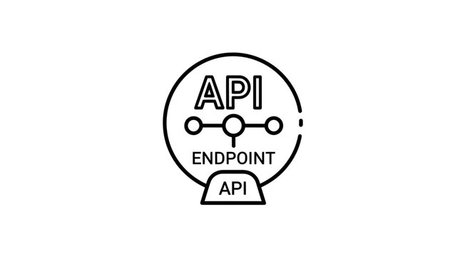API Endpoint Connection Icon: Network Data Exchange and Software Integration
