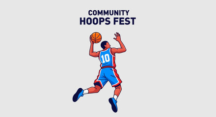 Obraz premium Community Hoops Fest Basketball Tournament Celebration