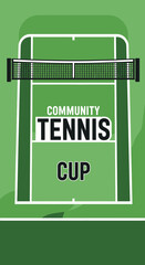 Obraz premium Community Tennis Cup Championship Sports Event Announcement Graphic Design