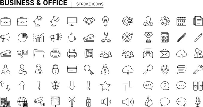 Business office icons and symbols.