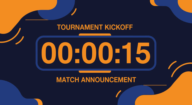 Countdown Timer For Tournament Kickoff Match Announcement Begins