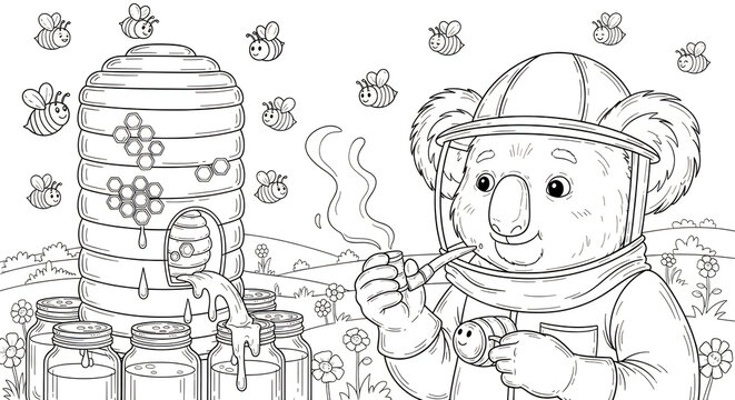 Curious Koala Beekeeper Doodle
