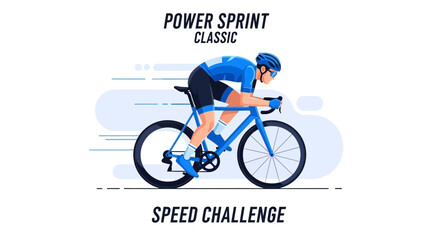 Fototapeta premium Cyclist Races Against Time and Competes in a Power Sprint Speed Challenge Victory