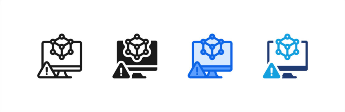 Crisis Simulation Tech icon multiple style collection. Vector illustration.