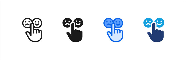 Fototapeta premium Customer Feedback Mood icon multiple style collection. Vector illustration.