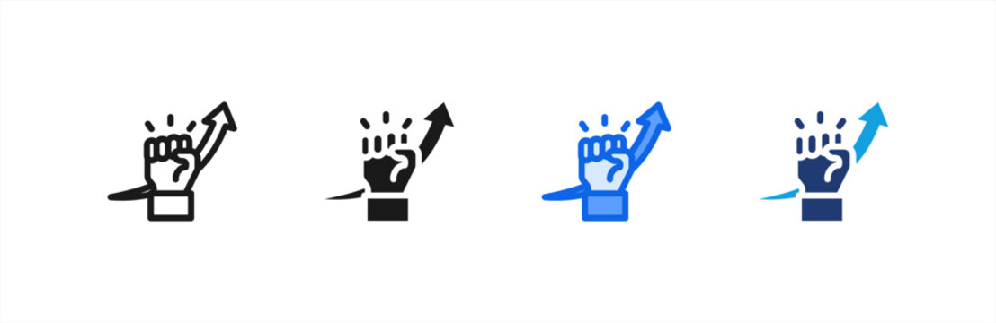 Cope Success Growth icon multiple style collection. Vector illustration.