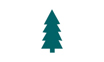 Obraz premium A cute green Christmas tree made of paper is placed on a transparent background.