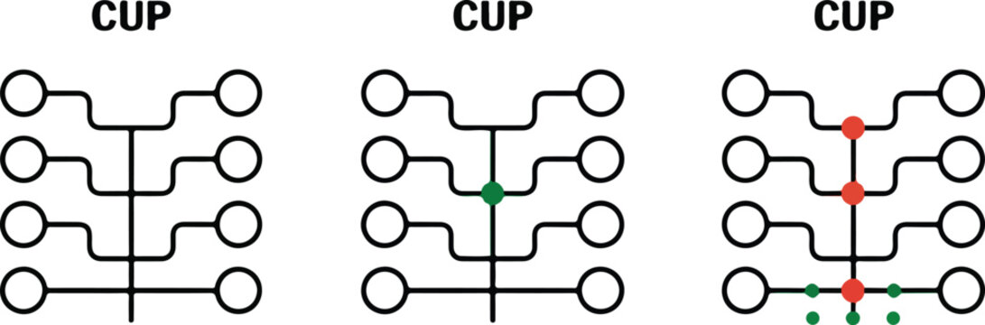 Drag racing Christmas tree starting lights icon set featuring pre-stage and stage bulb signals in minimalist vector styles.