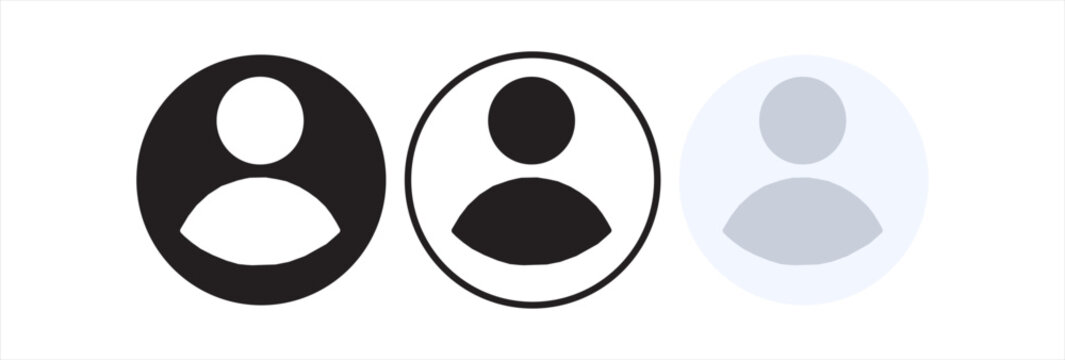 Avatar default user icon set. Social media user profile icon