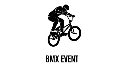 Naklejka premium Dynamic Bmx Rider Performing Stunt Silhouette Vector Art And Graphics