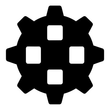 Gear With Four Squares Outline Line Icon